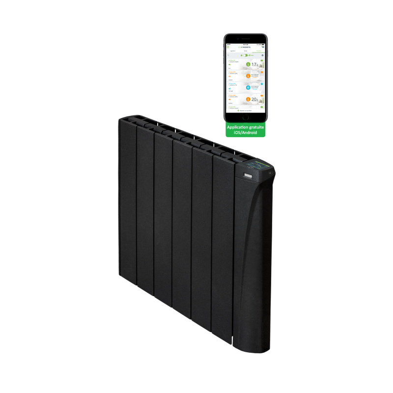 Radiateur électrique intelligent et connecté Anthracite à fluide  caloporteur - RADIATEC